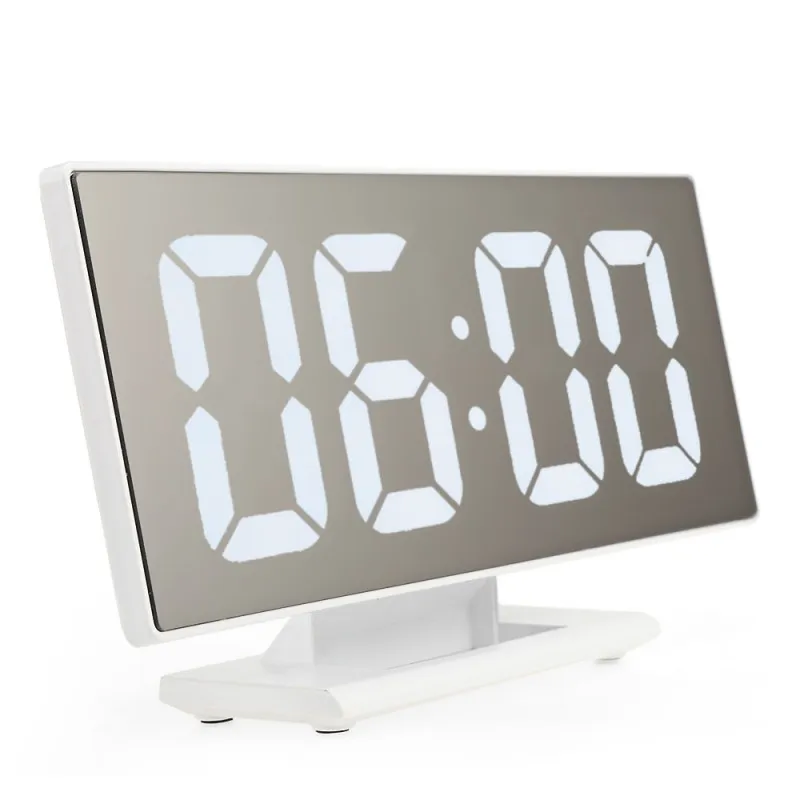 Ceas digital LED cu oglinda, litere mari, USB