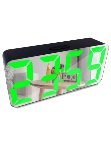 Ceas digital oglinda cu LED Verde, Rosu, Alb