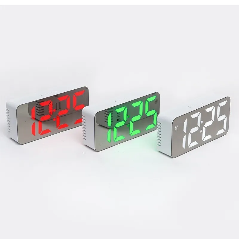 Ceas digital oglinda cu LED Verde, Rosu, Alb