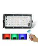Proiector exterior cu lumina alba si RGB, 50 LED