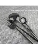 Set de tacamuri inox, 24 piese, 6 persoane, model portughez, auriu/negru