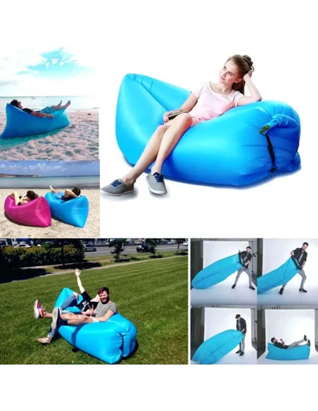 Saltea Gonflabilă Tip Lazy Bag cu Umflare prin Aer