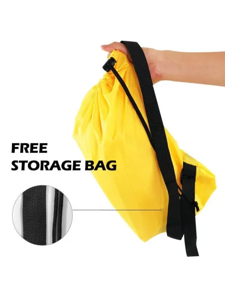 Saltea Gonflabilă Tip Lazy Bag cu Umflare prin Aer