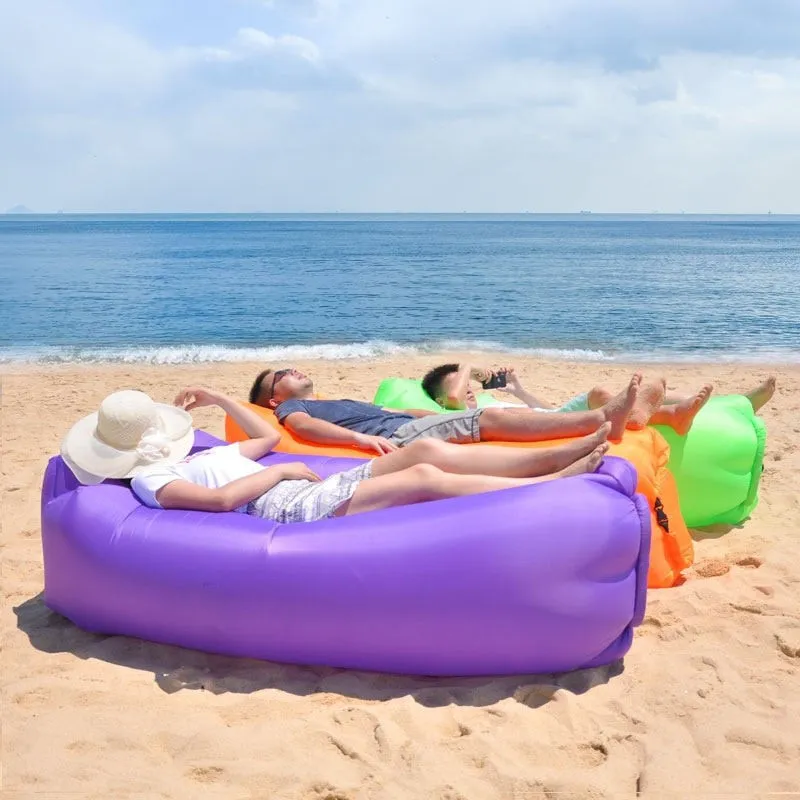 Saltea Gonflabilă Tip Lazy Bag cu Umflare prin Aer