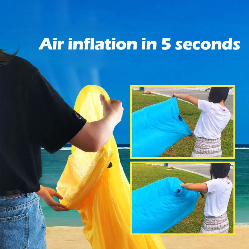 Saltea Gonflabilă Tip Lazy Bag cu Umflare prin Aer
