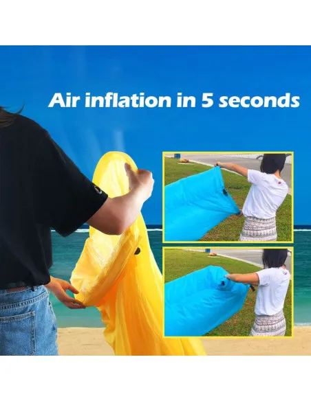 Saltea Gonflabilă Tip Lazy Bag cu Umflare prin Aer