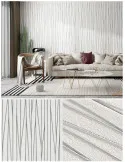 Set 5 placi tapet 4D, autoadeziv, 70x70cm, diverse culori, model liniute
