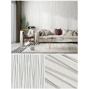 Set 5 placi tapet 4D, autoadeziv, 70x70cm, diverse culori, model liniute