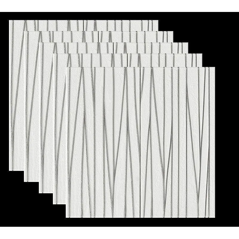 Set 5 placi tapet 4D, autoadeziv, 70x70cm, diverse culori, model liniute