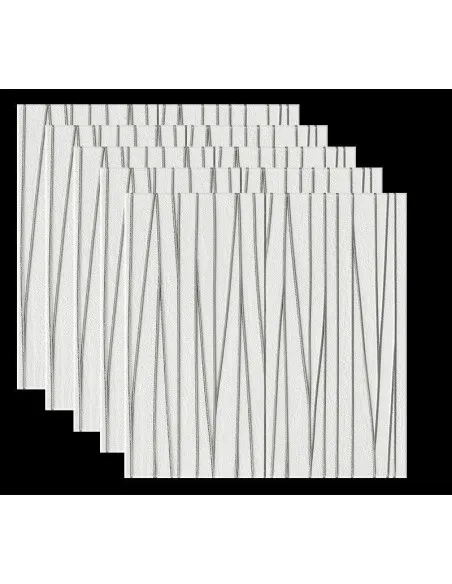 Set 5 placi tapet 4D, autoadeziv, 70x70cm, diverse culori, model liniute