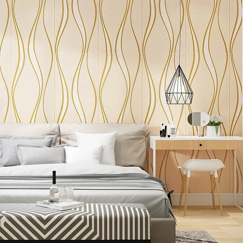Set 5 placi tapet 4D, autoadeziv, 70x70cm, diverse culori