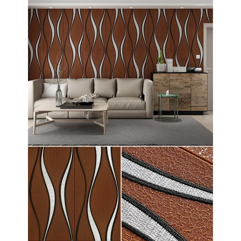Set 5 placi tapet 4D, autoadeziv, 70x70cm, diverse culori