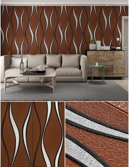 Set 5 placi tapet 4D, autoadeziv, 70x70cm, diverse culori