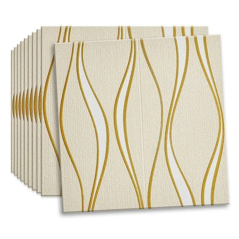 Set 5 placi tapet 4D, autoadeziv, 70x70cm, diverse culori