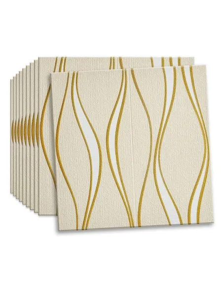 Set 5 placi tapet 4D, autoadeziv, 70x70cm, diverse culori