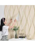 Set 5 placi tapet 4D, autoadeziv, 70x70cm, diverse culori