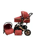 Carucior 3 in 1, landou transformabil in parte sport, 0-36 luni, RED-T3