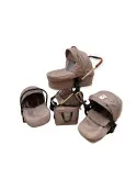 Carucior 3 in 1, 3 piese landou, sport si scoica, 0-36 luni, negru, RED-T6