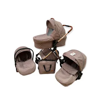 Carucior 3 in 1, 3 piese landou, sport si scoica, 0-36 luni, negru, RED-T6