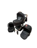 Carucior 3 in 1, 3 piese landou, sport si scoica, 0-36 luni, negru, RED-T6