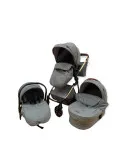 Carucior 3 in 1, 3 piese landou, sport si scoica, 0-36 luni, negru, RED-T6