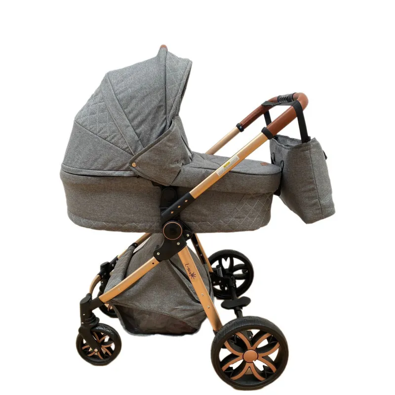 Carucior 3 in 1, 3 piese landou, sport si scoica, 0-36 luni, negru, RED-T6