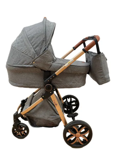 Carucior 3 in 1, 3 piese landou, sport si scoica, 0-36 luni, negru, RED-T6