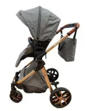 Carucior 3 in 1, 3 piese landou, sport si scoica, 0-36 luni, negru, RED-T6