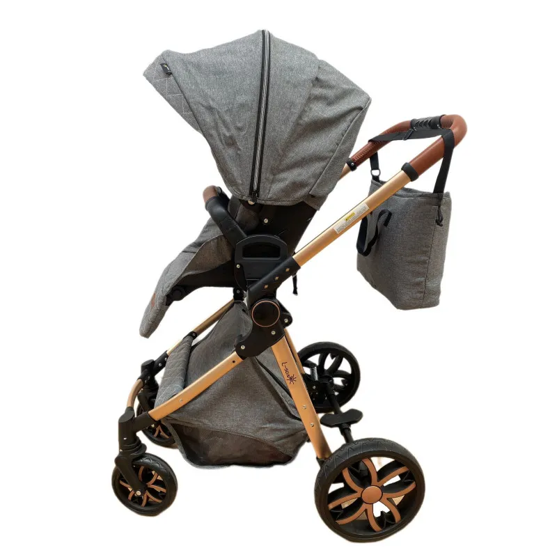 Carucior 3 in 1, 3 piese landou, sport si scoica, 0-36 luni, negru, RED-T6