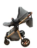 Carucior 3 in 1, 3 piese landou, sport si scoica, 0-36 luni, negru, RED-T6