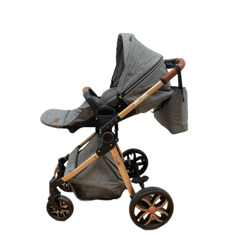 Carucior 3 in 1, 3 piese landou, sport si scoica, 0-36 luni, negru, RED-T6