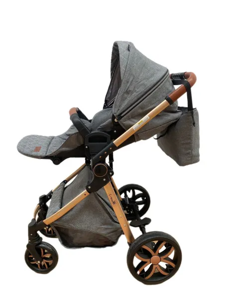 Carucior 3 in 1, 3 piese landou, sport si scoica, 0-36 luni, negru, RED-T6