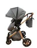 Carucior 3 in 1, 3 piese landou, sport si scoica, 0-36 luni, negru, RED-T6