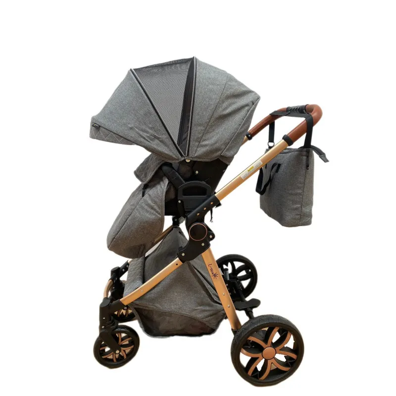 Carucior 3 in 1, 3 piese landou, sport si scoica, 0-36 luni, negru, RED-T6