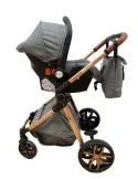 Carucior 3 in 1, 3 piese landou, sport si scoica, 0-36 luni, negru, RED-T6