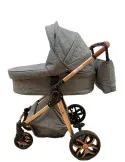 Carucior 3 in 1, 3 piese landou, sport si scoica, 0-36 luni, negru, RED-T6
