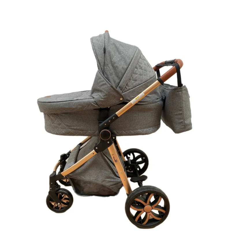 Carucior 3 in 1, 3 piese landou, sport si scoica, 0-36 luni, negru, RED-T6