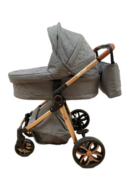Carucior 3 in 1, 3 piese landou, sport si scoica, 0-36 luni, negru, RED-T6
