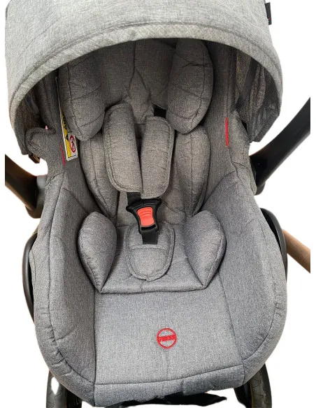 Carucior 3 in 1, 3 piese landou, sport si scoica, 0-36 luni, negru, RED-T6