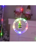Instalatie led tip perdea cu diferite figurine, cercuri si globuri luminoase