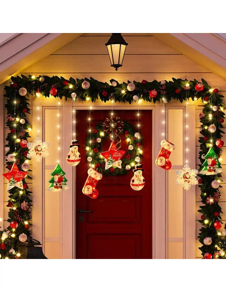 Perdea LED Crăciun 3m – Alb Cald sau Multicolor, Figurine Festive, Interconectabilă, Interior & Exterior