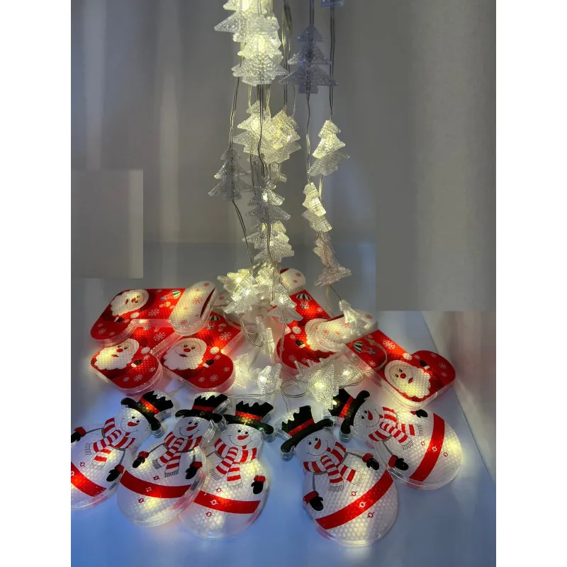 Perdea de Crăciun LED, Ghetute, Om de zapada si Braduti, 3m, interconectabila, de exterior/interior, LED turnat