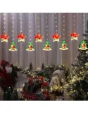 Perdea de Crăciun LED, 3M, stele si braduti, interconectabila, IP44