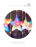 Perdea de Crăciun LED, 3M, stele si braduti, interconectabila, IP44