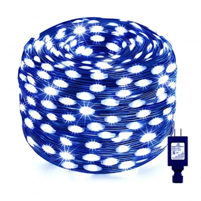 Instalatie sir 30m cu 240 led-uri, tip banda cu led turnat, interior/exterior, 8 jocuri de lumini, IP44