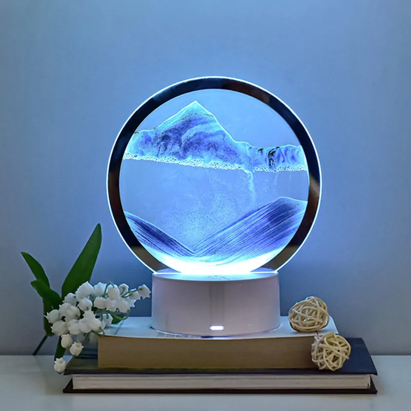 Lampa decorativa tip clepsidra, nisipuri miscatoare