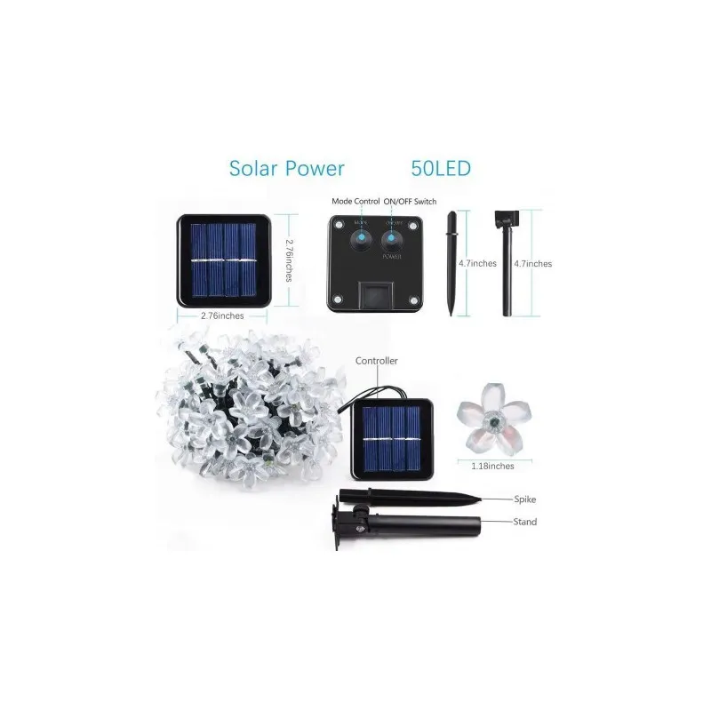 Set 2 x Instalatie solara floricele , 50 led-uri