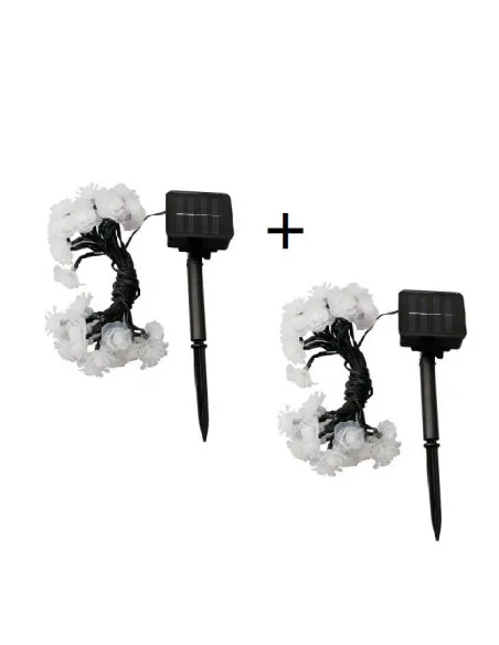 Set 2 x Instalatie solara 50 LED trandafiri