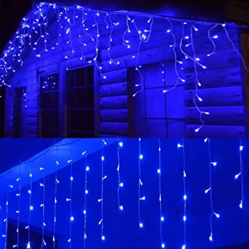Instalatie de Craciun perdea luminoasa cu franjuri inegali , 45 m