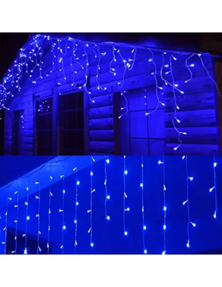 Instalatie de Craciun perdea luminoasa cu franjuri inegali , 45 m